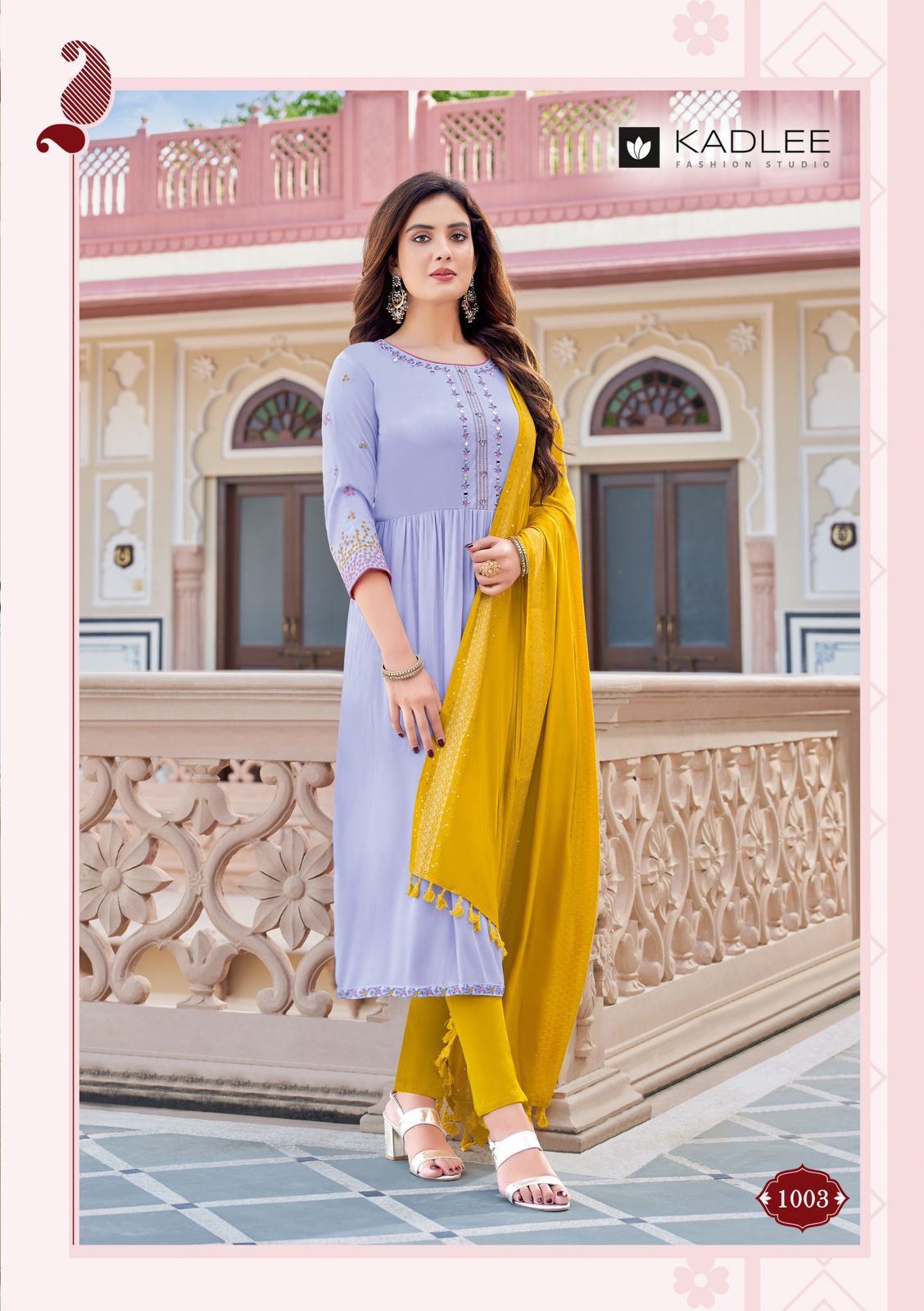Feeza By Kadlee Rayon Naira Cut Kurti With Bottom Dupatta Wholesale Shop In Surat